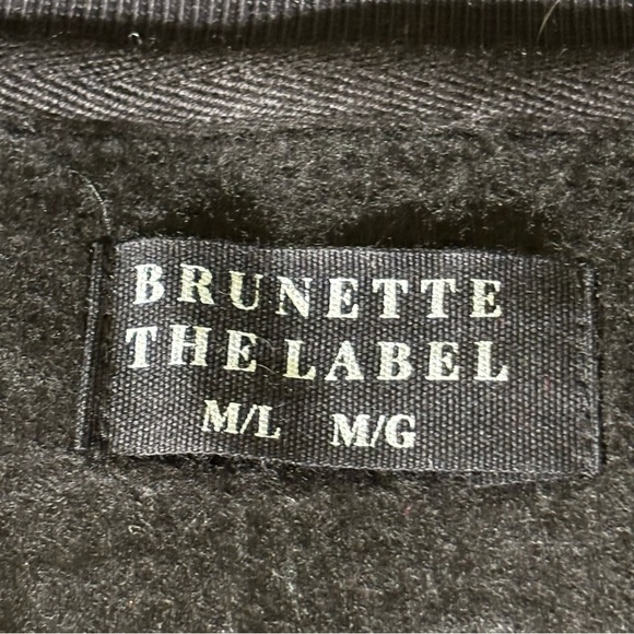 Brunette the Label prefaded oversized black sweatshirt “Partners in Wine” M/L - Picture 10 of 12